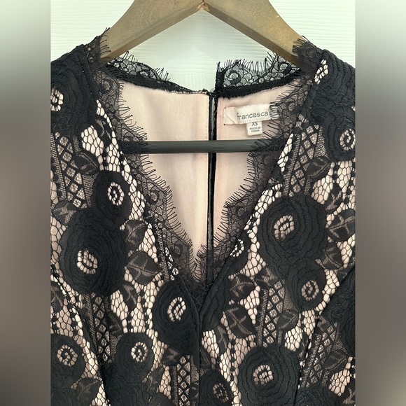 Francesca’s Black Lace Long Sleeve Romper - Size XS - Picture 3 of 5